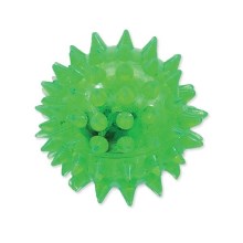Dog Fantasy svítící míček s bodlinkami zelený 5 cm