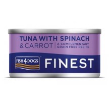 Fish4Dogs Finest konzerva s tuňákem, mrkví a špenátem 85 g 