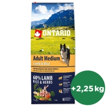 Ontario Adult Medium Lamb & Rice 12 kg 