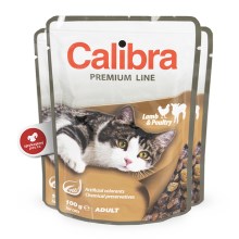Calibra Cat kapsička Adult jehně a drůbež 100 g SET 21+3 ZDARMA