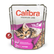 Calibra Cat kapsička Kitten krůta a kuře 100 g SET 21+3 ZDARMA