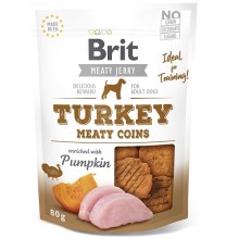 Brit pamlsky Jerky Turkey Meaty Coins 80 g