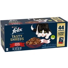 Felix Tasty Shreds Multipack masové receptury ve šťávě 44x 80 g