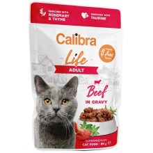 Calibra Cat Life kapsička Beef in Gravy 85 g SET 22+6 ZDARMA