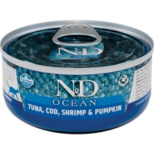 N&D Cat Ocean konzerva Adult Tuna & Codfish & Shrimps & Pumpkin 70 g