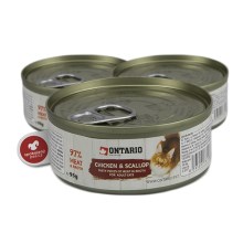 Ontario Cat konzerva Chicken Pieces & Scallop 95 g