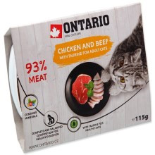 Ontario Cat vanička s kuřecím a hovězím masem a taurinem 115 g
