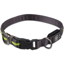 Dog Fantasy LED nylonový svítící obojek zelený 45-65 cm