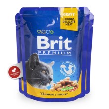 Brit Premium Cat kapsička Salmon & Trout SET 24x 100 g