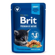 Brit Premium Cat kapsička Chicken Chunks for Kitten SET 24x 100 g