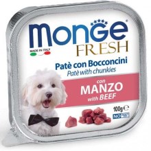 Monge Dog Fresh paštika a kousky s hovězím 100 g