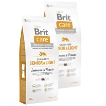 Brit Care Dog Grain-free Senior & Light Salmon & Potato SET 2x 12 kg