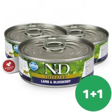 N&D Cat Prime konzerva Adult Lamb & Blueberry 80 g SET 1+1 ZDARMA