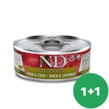 N&D Cat Quinoa konzerva Adult Duck & Coconut 80 g SET 1+1 ZDARMA