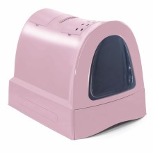 Imac krytý kočičí záchod se zásuvkou pro stelivo růžový
