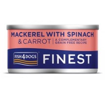 Fish4Dogs Finest konzerva s makrelou, mrkví a špenátem 85 g 