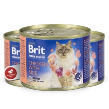 Brit Premium Cat by Nature konzerva Chicken & Rice 200 g