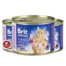 Brit Premium Cat by Nature konzerva Turkey & Liver 200 g