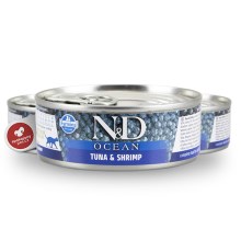N&D Cat Ocean konzerva Adult Tuna & Shrimps 80 g SET 1+1 ZDARMA