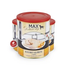 Konzerva Max Deluxe Kousky kuřete s mrkví 800 g