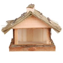 Esschert Design krmítko pro ptáky s doškovou střechou 28 cm