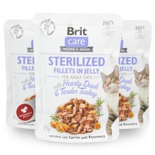 Brit Care Cat kapsička Fillets in Jelly Steril. Duck & Turkey 85 g