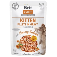 Brit Care Cat kapsička Kitten Fillets in Gravy Savory Salmon 85 g 
