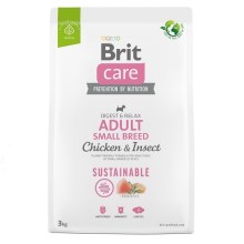 Brit Care Dog Sustainable Adult Small Breed Chicken & Insect 3 kg EXP 30.5.2024