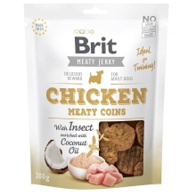 Brit pamlsky Jerky Chicken with Insect Meaty Coins 200 g