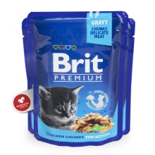 Brit Premium Cat kapsička Chicken Chunks for Kitten SET 24x 100 g