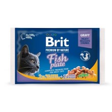 Brit Premium Cat kapsičky Fish Plate 400 g (4x100 g)