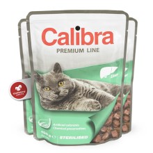 Calibra Cat kapsička Sterilised játra 100 g SET 21+3 ZDARMA