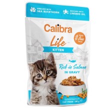 Calibra Cat Life kapsička Kitten Salmon in Gravy 85 g SET 22+6 ZDARMA
