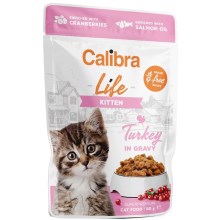 Calibra Cat Life kapsička Kitten Turkey in Gravy 85 g SET 22+6 ZDARMA