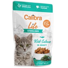 Calibra Cat Life kapsička Sterilised Salmon in Gravy 85 g SET 22+6 ZDARMA