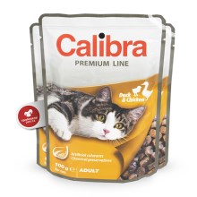 Calibra Cat Premium kapsička Adult kachna a kuře SET 24x 100 g