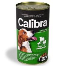 Calibra Dog konzerva jehněčí, hovězí a kuřecí v želé 1240 g Calibra Dog konzerva jehněčí, hovězí a kuřecí v želé 1240 g