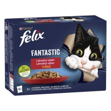 Felix Fantastic Multipack kuře/hovězí/králík/jehněčí v želé 12x 85 g Felix Fantastic Multipack kuře/hovězí/králík/jehněčí v želé 12x 85 g