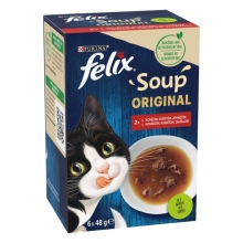 Felix Soup Multipack hovězí, kuřecí a jehněčí 6x 48 g