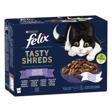 Felix Tasty Shreds Multipack masové a rybí receptury ve šťávě 12x 80 g