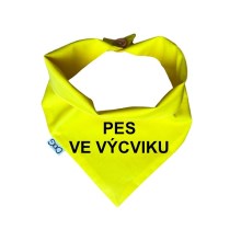 Funky Dog šátek žlutý Pes ve výcviku S Funky Dog šátek žlutý Pes ve výcviku S