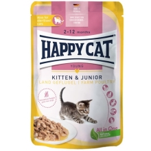 Happy Cat Kitten & Junior kapsička Land-Geflügel 85 g SET 10+10 ZDARMA