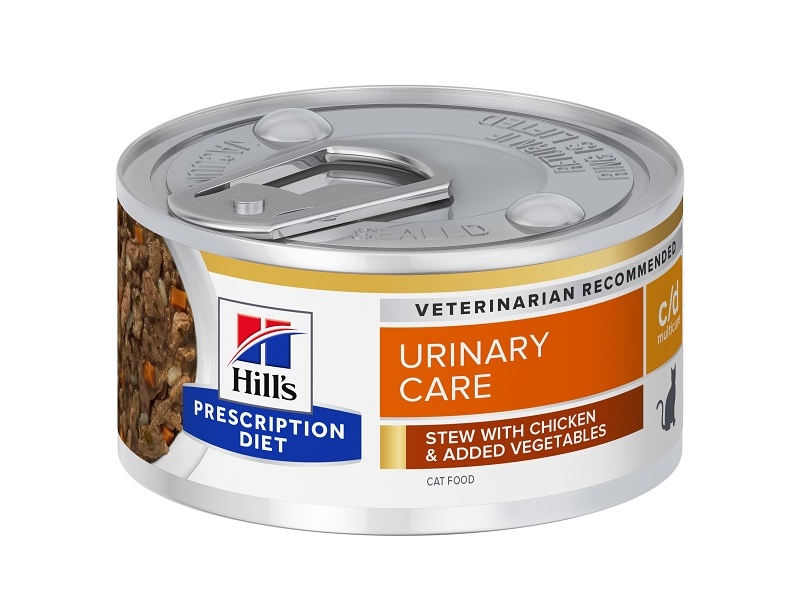 Hill's PD Feline c/d Multicare Stew konzerva s kuřetem 82 g SET 9+3 ZDARMA
