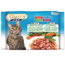 Kapsička Stuzzy Cat Multipack šunka+telecí+králík v želé 4x100 g Kapsička Stuzzy Cat Multipack šunka+telecí+králík v želé 4x100 g