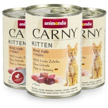Konzerva Animonda Carny Kitten hovězí, telecí a kuře 400 g