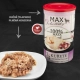 Konzerva Max Deluxe 3/4 kuřete s drůbežími žaludky 1 200 g