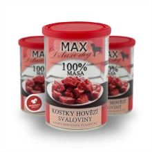 Konzerva Max Deluxe Kostky hovězí svaloviny 400 g