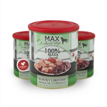Konzerva Max Deluxe Kostky libového masa se zvěřinou 800 g