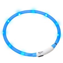 LED světelný obojek Karlie 75 cm modrý
