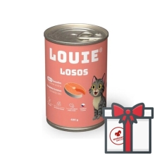 Louie konzerva pro kočky losos SET 4x 400 g + Louie konzerva 200 g ZDARMA